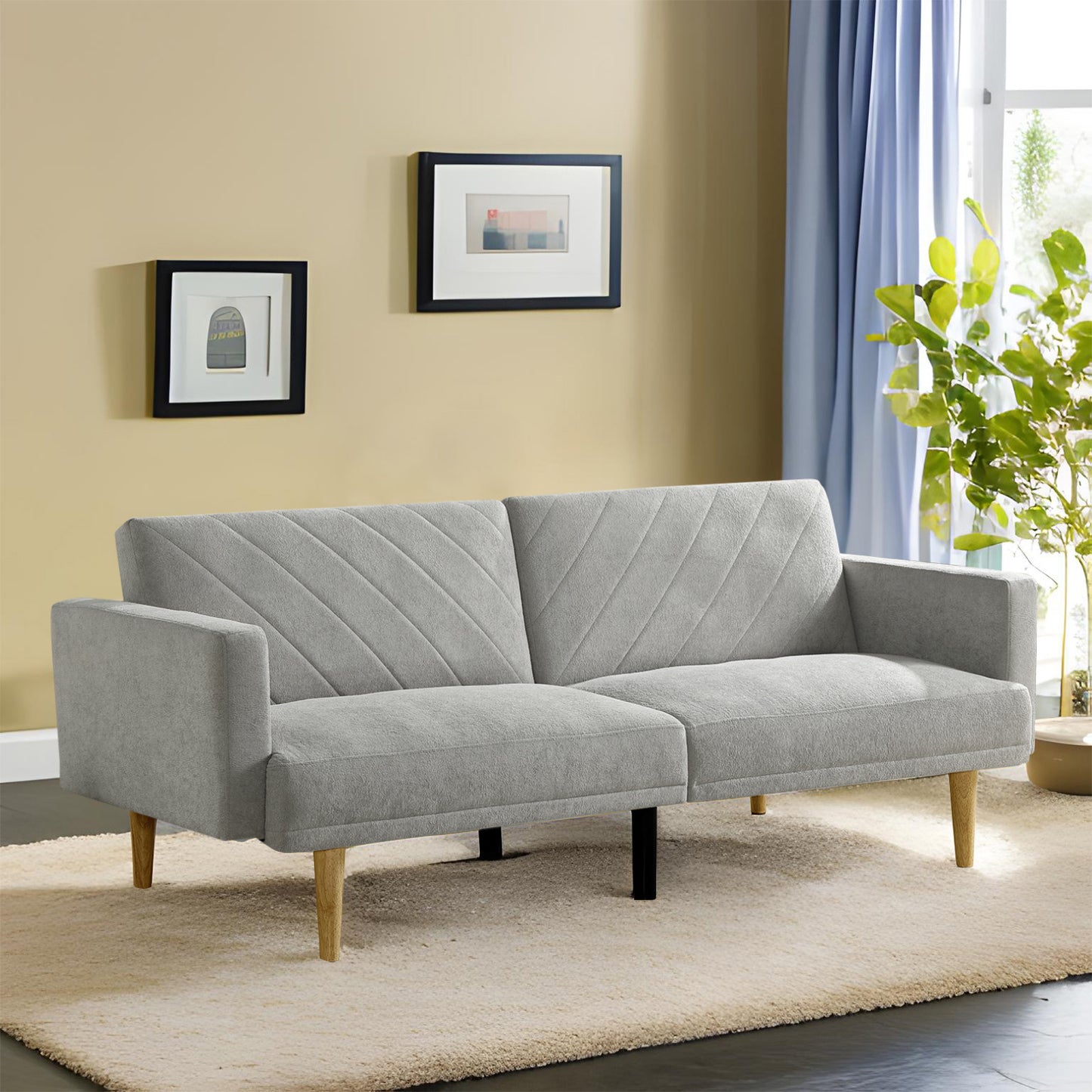 Fufumorden Convertible Futon Sofa Bed,Modern Velvet Loveseat Sleeper for Living Room or Bedroom